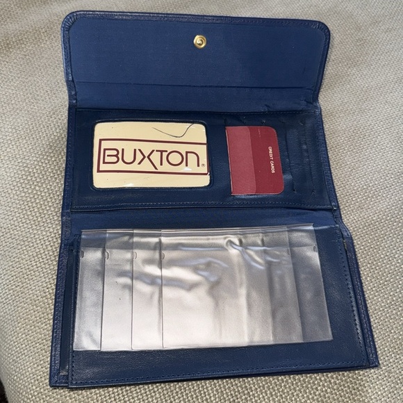 Buxton blue leather wallet with kisslock coin brand new - Picture 4 of 8